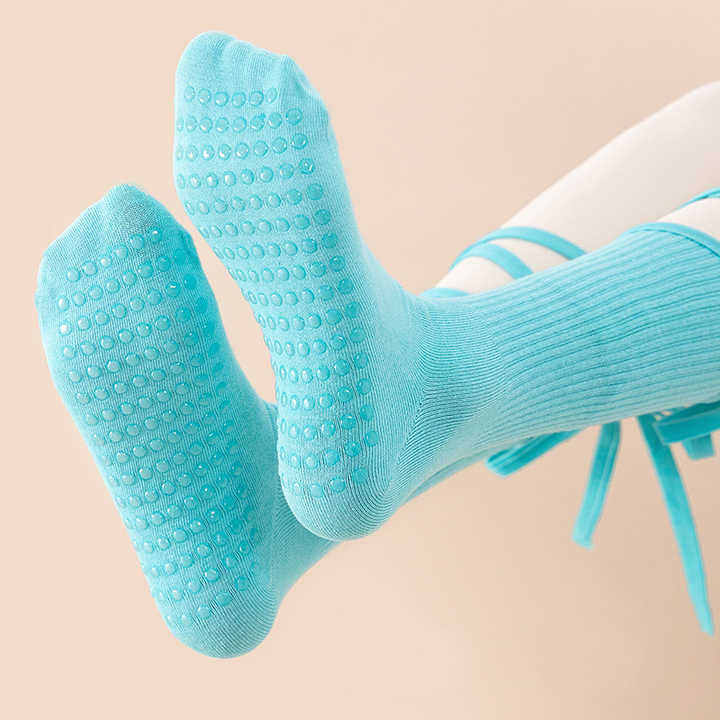 3 Pcs Black Non-Slip Yoga Socks with Cross Straps - Cotton Pilates Dance Socks for Women, Lightweight Comfort